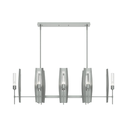 Passage Linear Pendant Light in Vintage Platinum/Clear Glass.