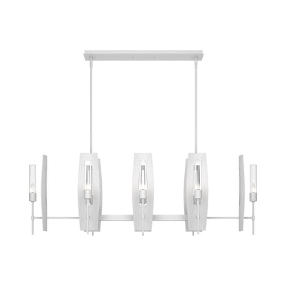 Passage Linear Pendant Light in White/Clear Glass.