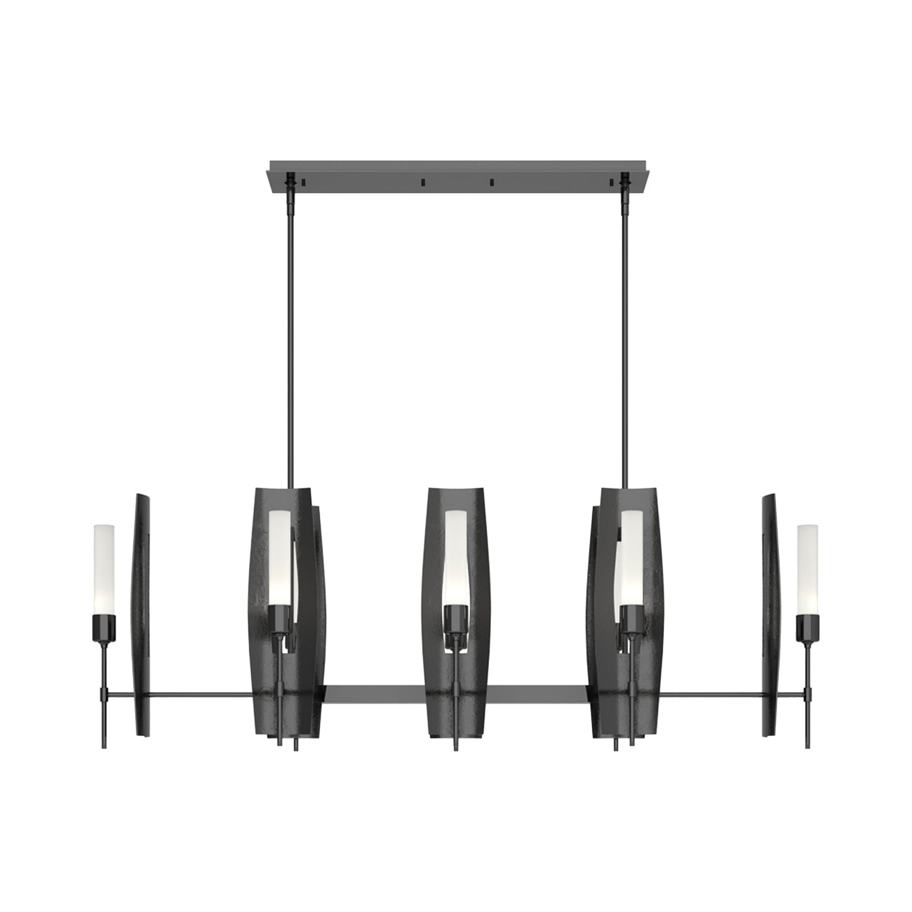 Passage Linear Pendant Light in Ink/Frosted Glass.