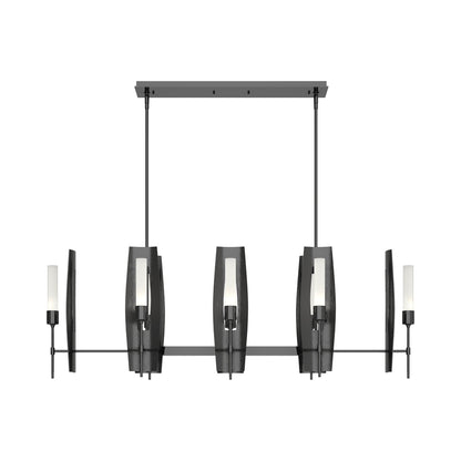 Passage Linear Pendant Light in Ink/Frosted Glass.