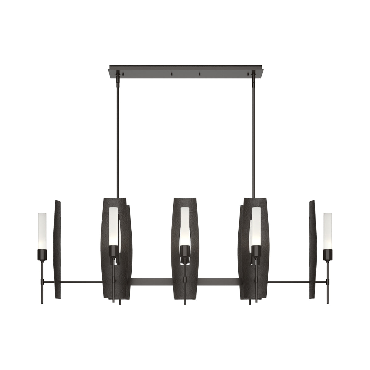 Passage Linear Pendant Light in Oil Rubbed Bronze/Frosted Glass.