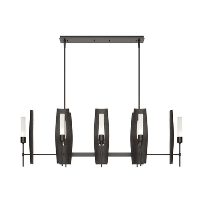 Passage Linear Pendant Light in Oil Rubbed Bronze/Frosted Glass.