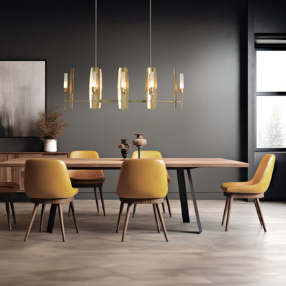 Passage Linear Pendant Light in living room.