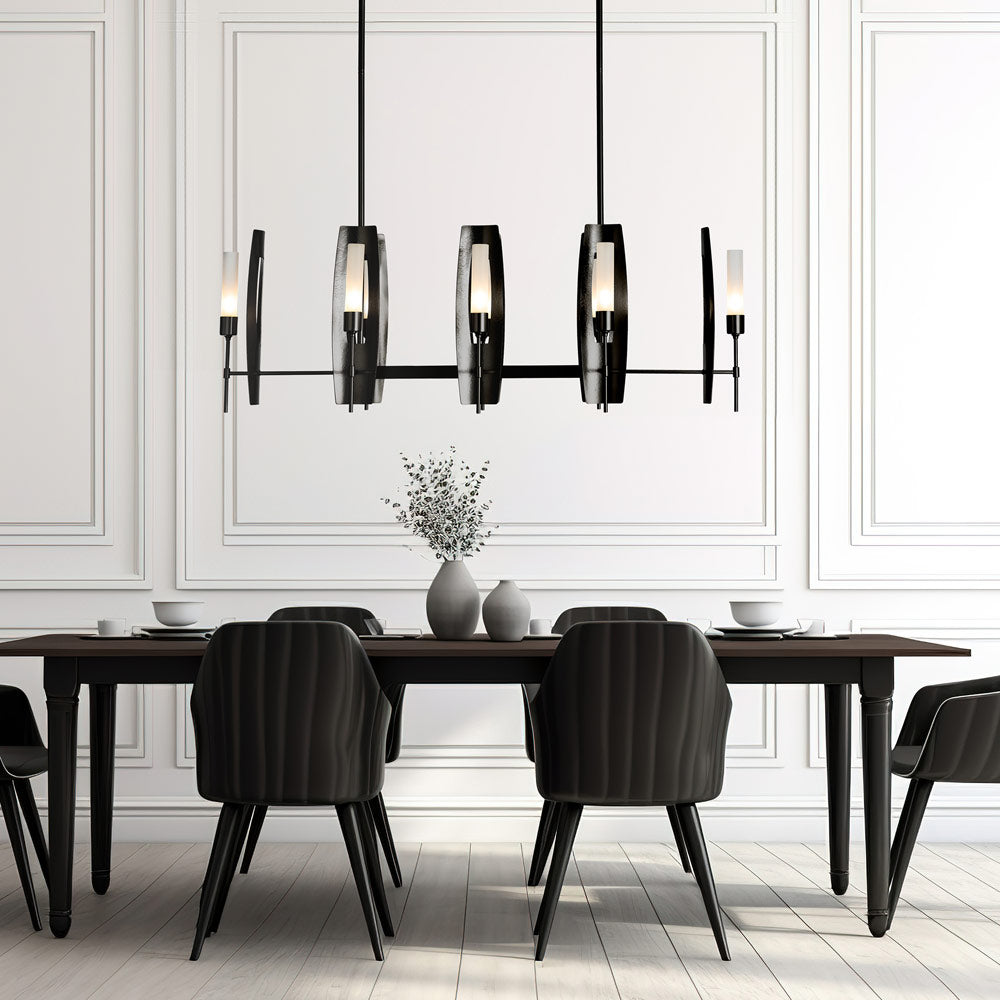 Passage Linear Pendant Light in living room.