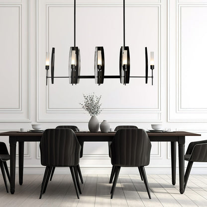 Passage Linear Pendant Light in living room.