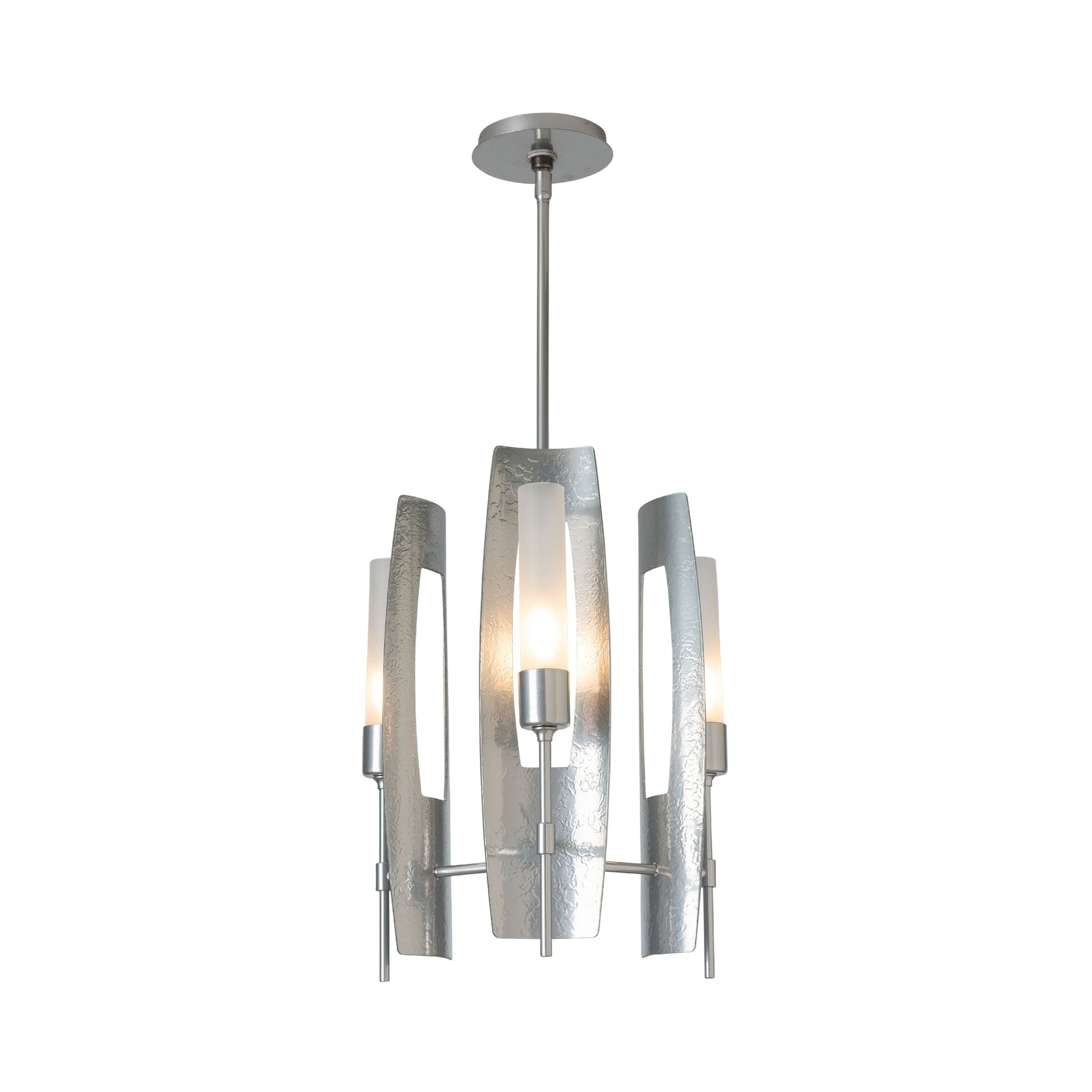 Passage Pendant Light in Sterling/Frosted Glass.