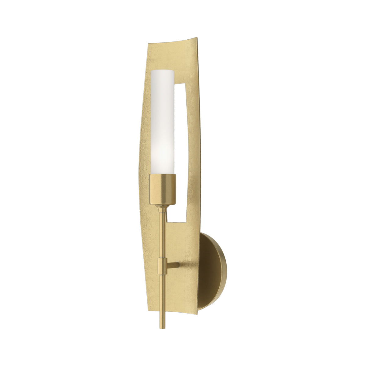 Passage Wall Light in Modern Brass/Frosted Glass.
