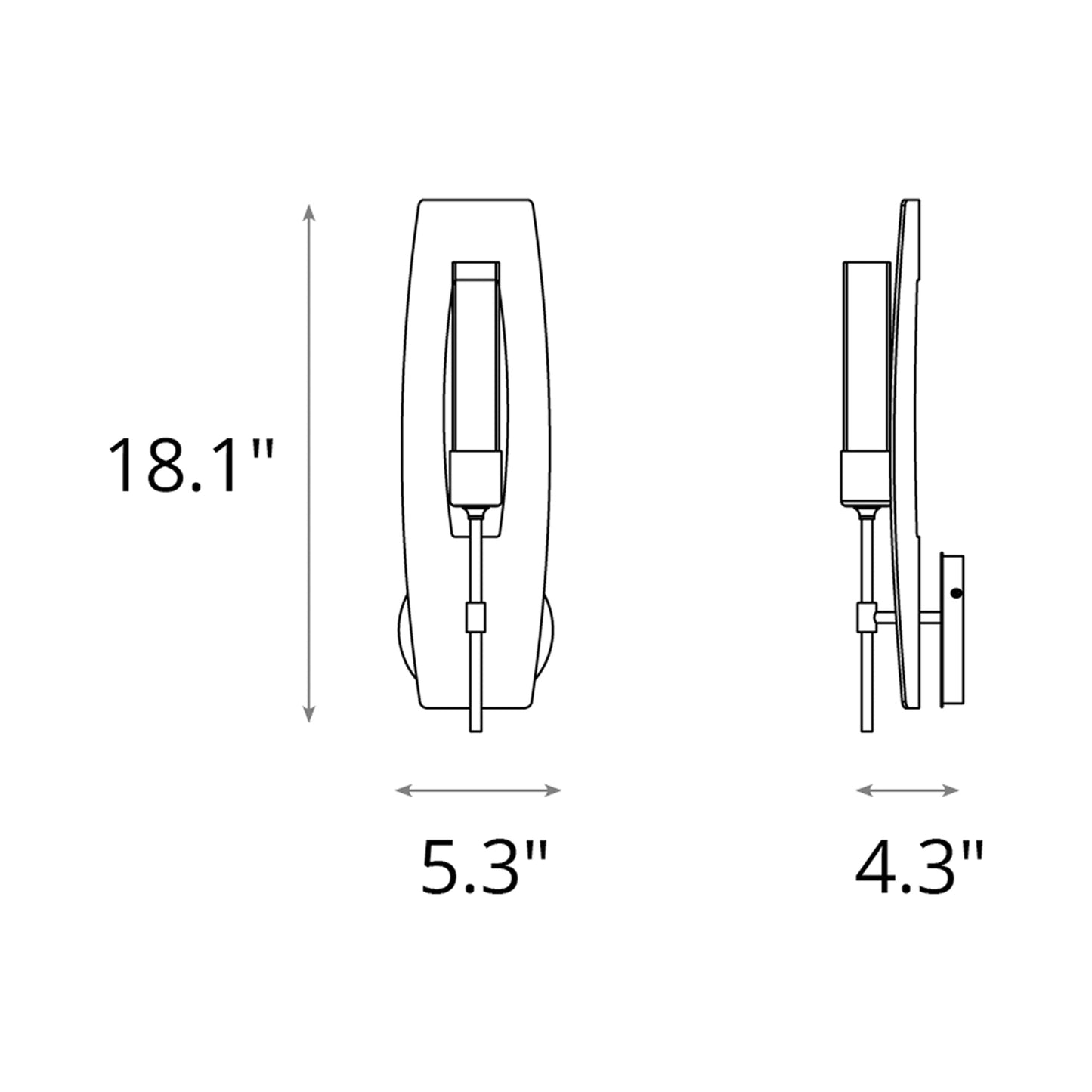 Passage Wall Light - line drawing.