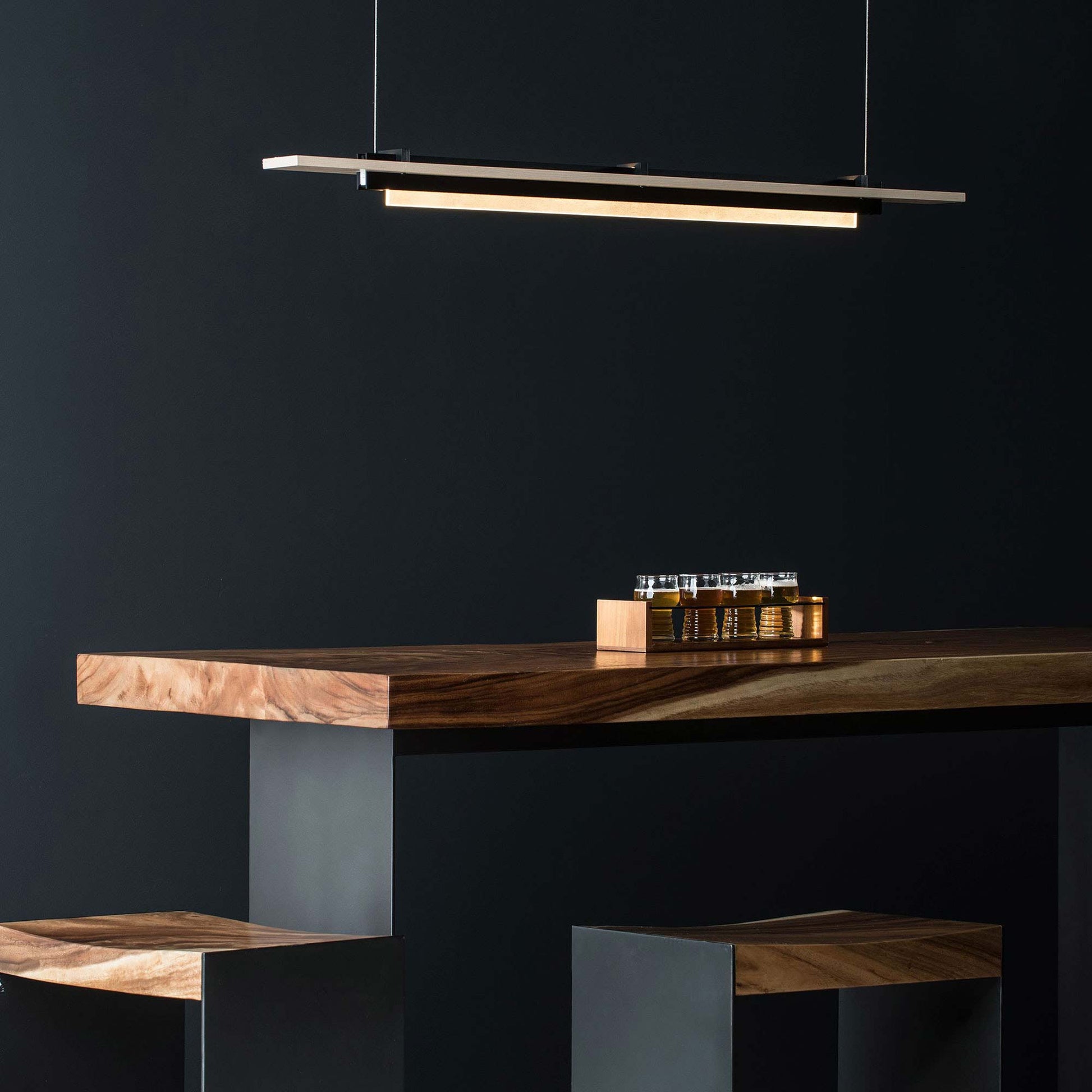 Plank 139920 LED Pendant Light in dining room.