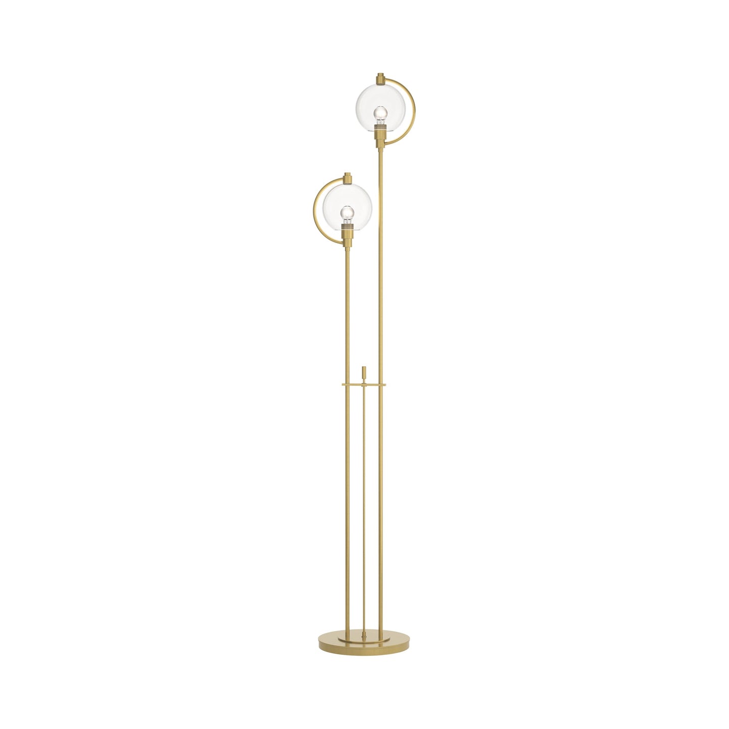 Pluto Floor Lamp in Modern Brass (Clear Glass).