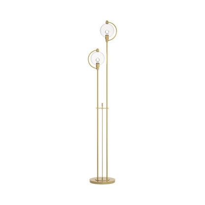 Pluto Floor Lamp in Modern Brass (Clear Glass).