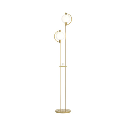 Pluto Floor Lamp in Modern Brass (Opal Glass).