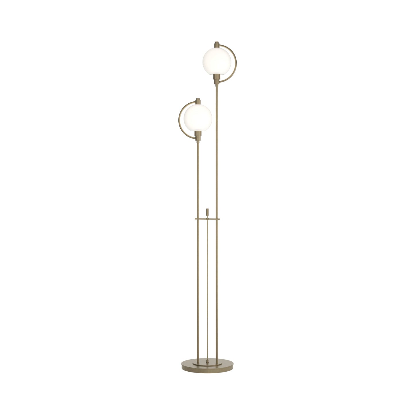 Pluto Floor Lamp in Soft Gold (Opal Glass).