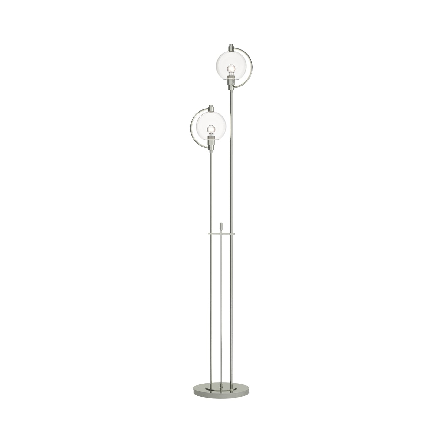 Pluto Floor Lamp in Sterling (Clear Glass).