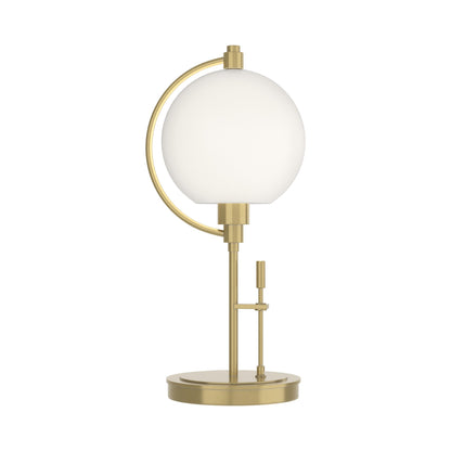 Pluto Table Lamp in Modern Brass (Opal Glass).