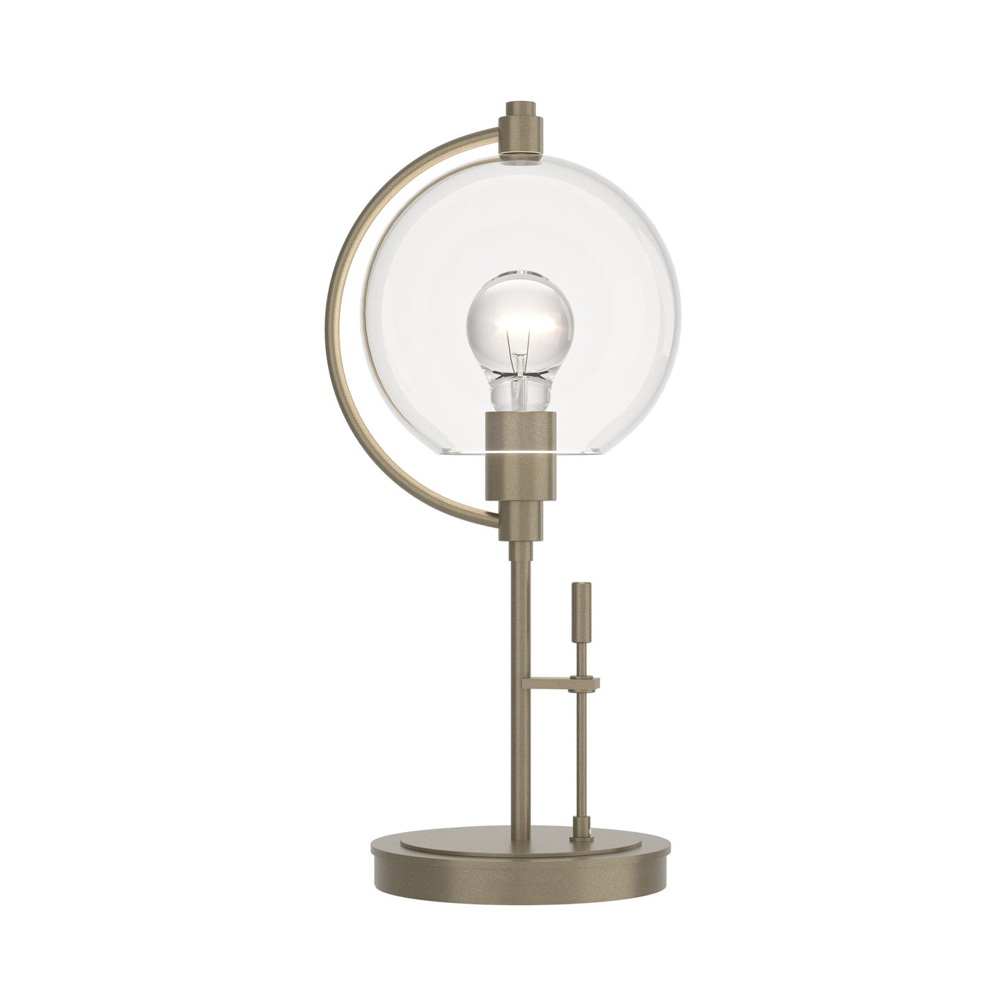 Pluto Table Lamp in Soft Gold (Clear Glass).