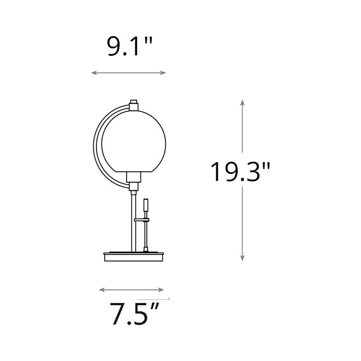 Pluto Table Lamp - line drawing.