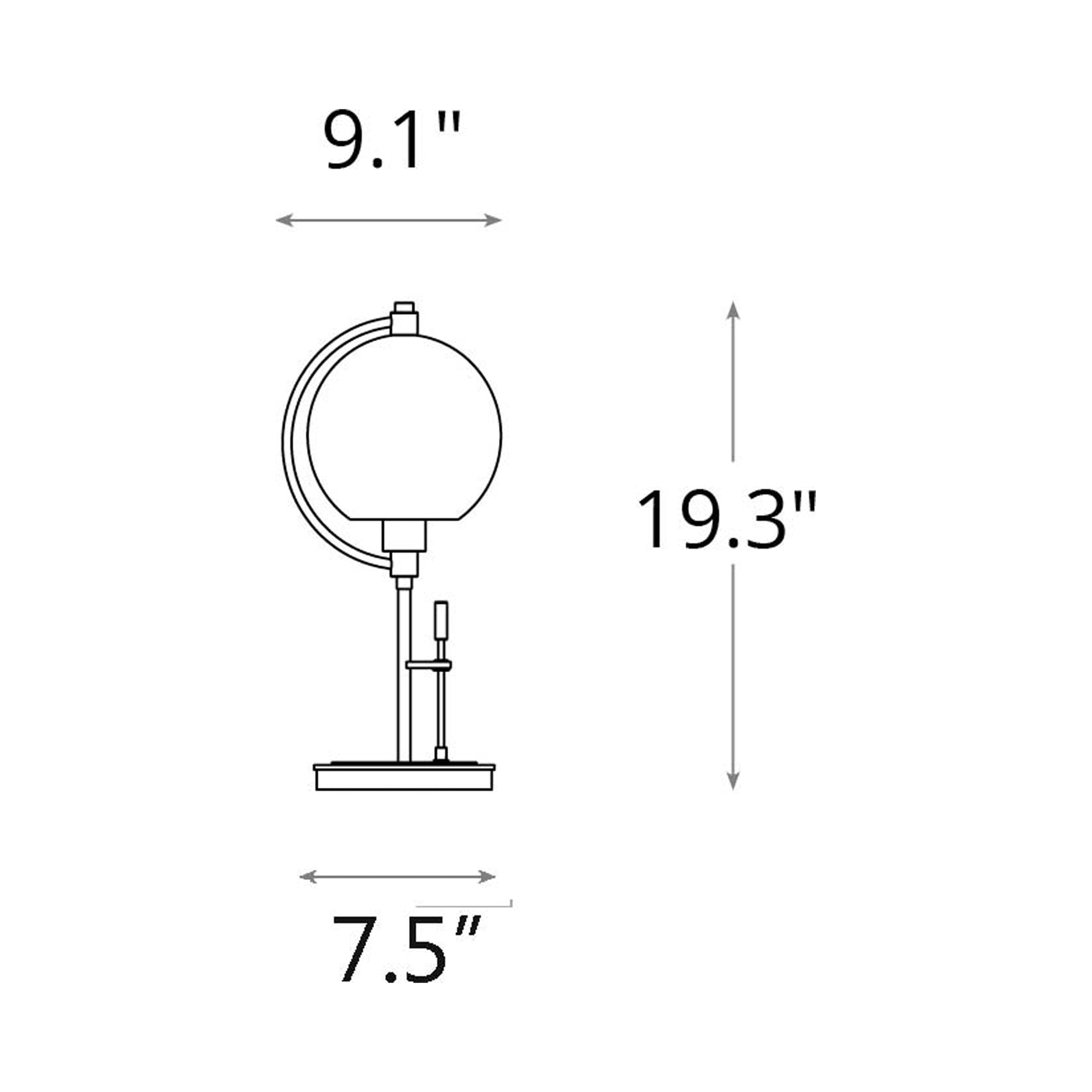 Pluto Table Lamp - line drawing.