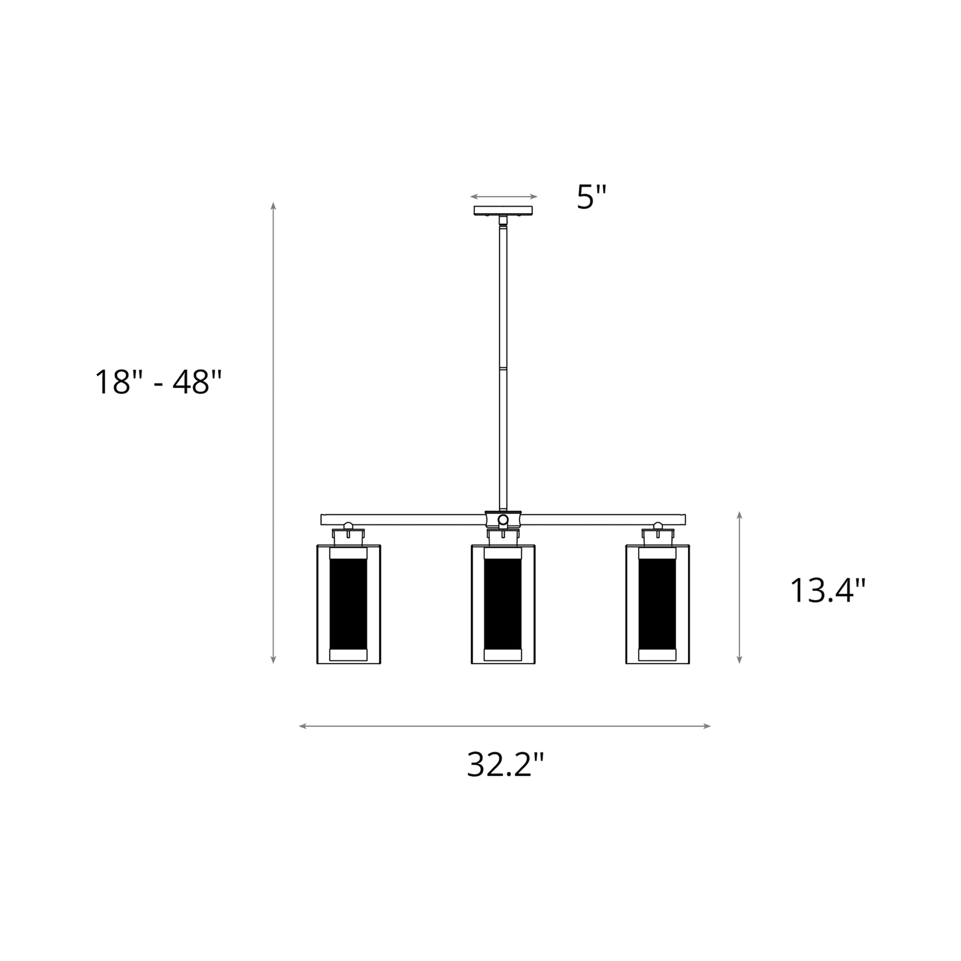Polaris Outdoor Pendant Light - line drawing.