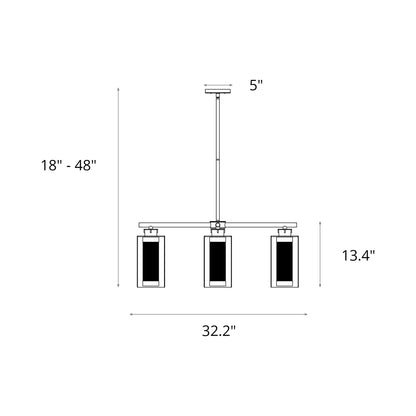Polaris Outdoor Pendant Light - line drawing.
