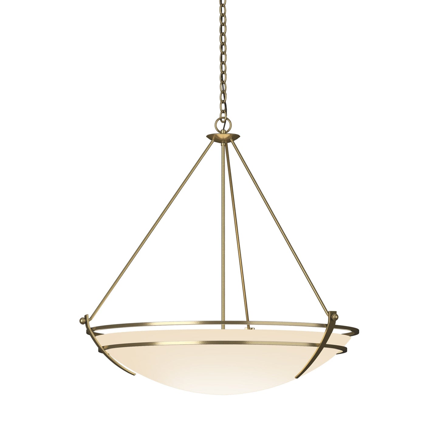 Presidio Tryne Pendant Light in Modern Brass (Opal Glass).