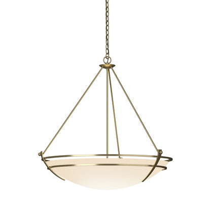 Presidio Tryne Pendant Light in Modern Brass (Opal Glass).
