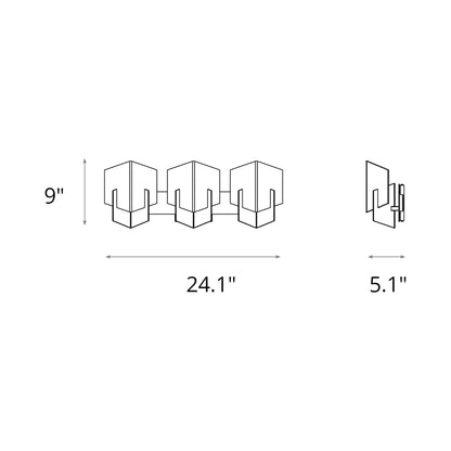 Prisma Bath Vanity Light - line drawing.