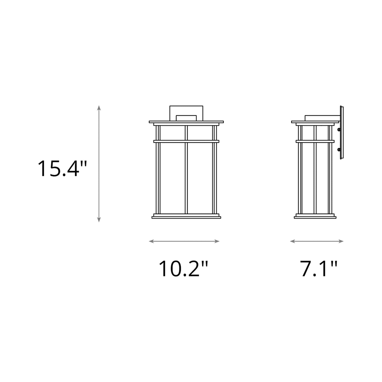 Province Outdoor Wall Light - line drawing.