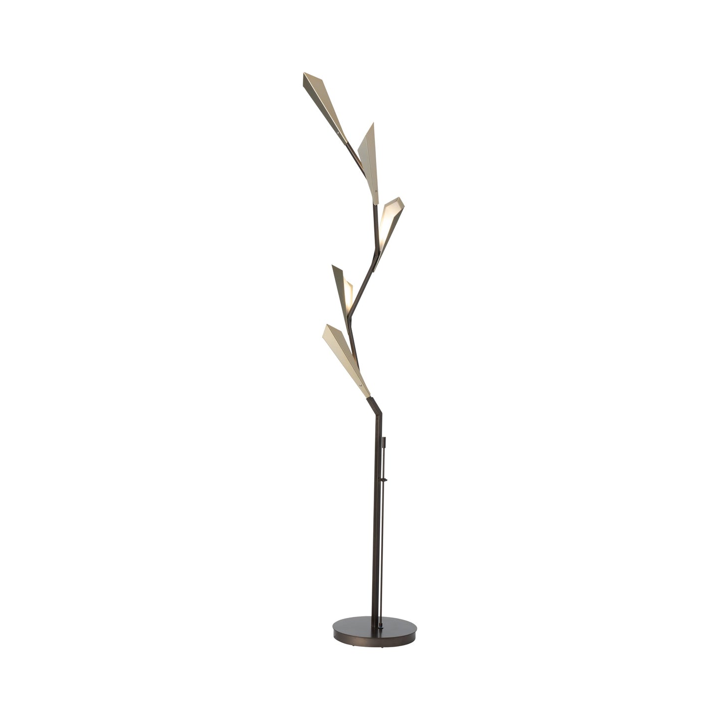 Quill LED Torchiere Floor Lamp in Dark Smoke (Modern Brass).