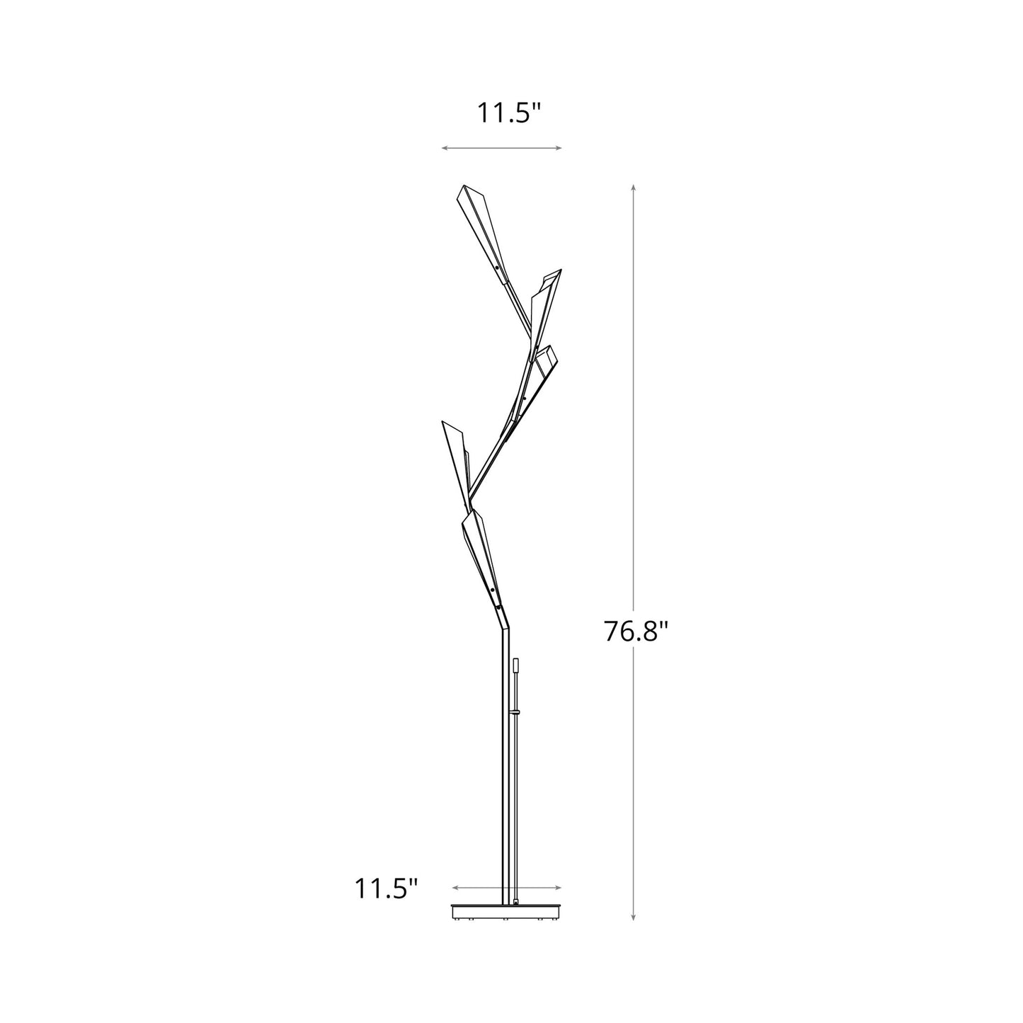 Quill LED Torchiere Floor Lamp - line drawing.