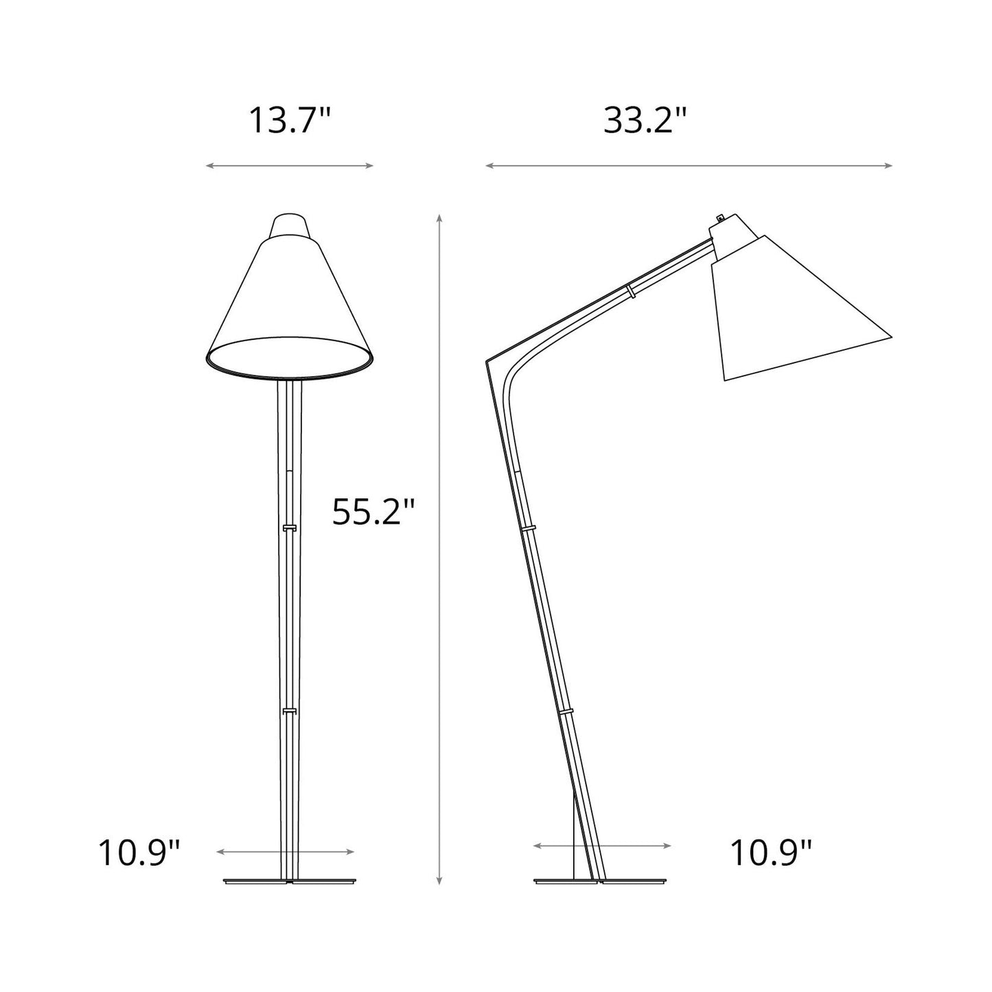 Reach Floor Lamp - line drawing.