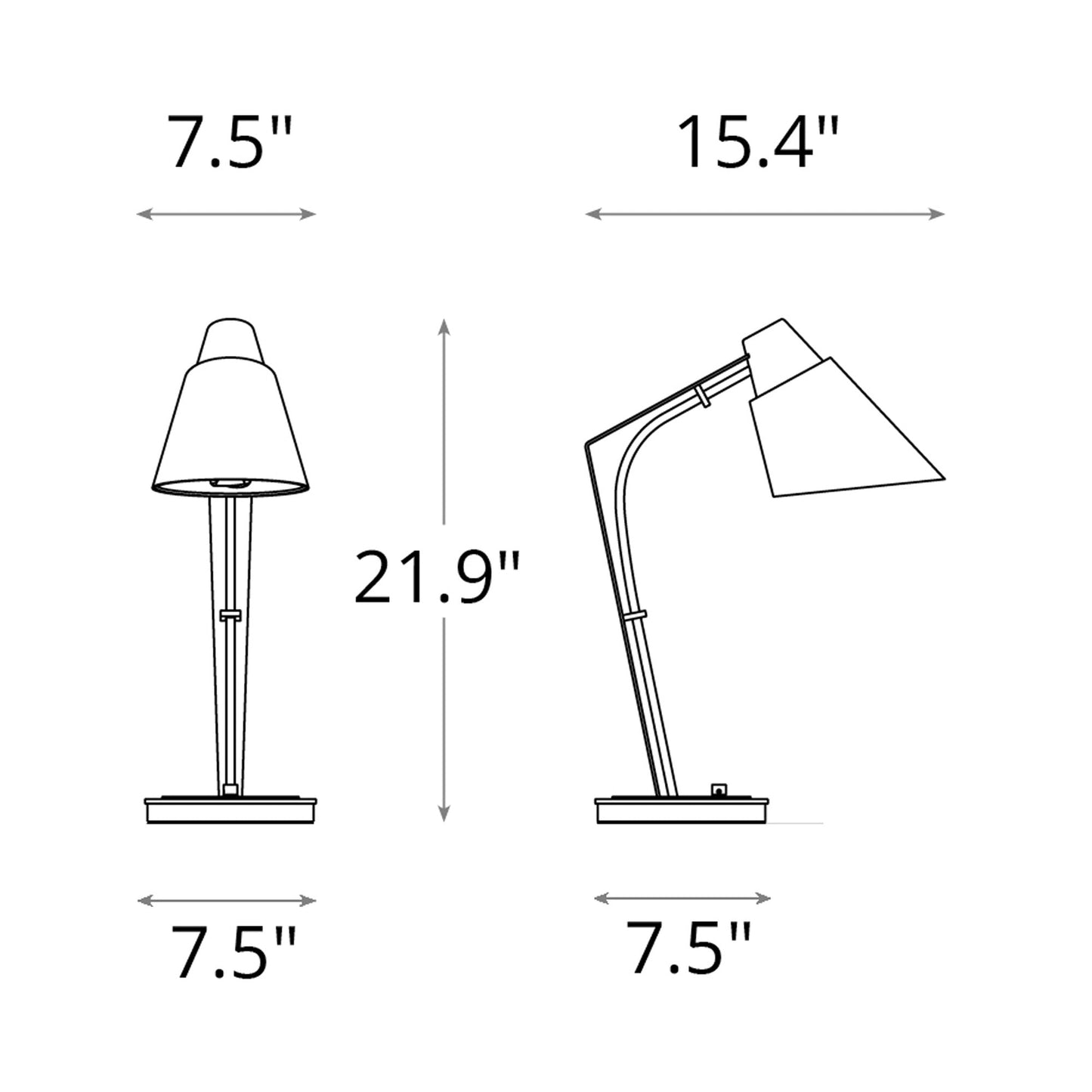 Reach Table Lamp - line drawing.