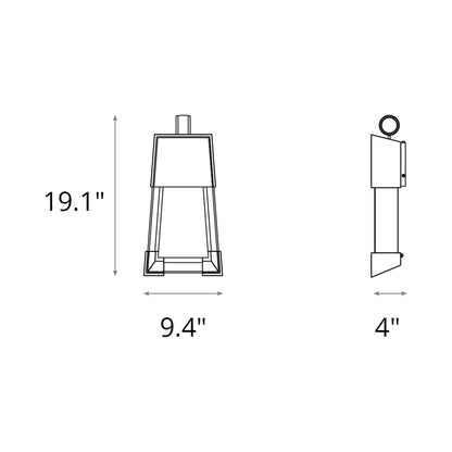 Revere Outdoor Wall Light - line drawing.