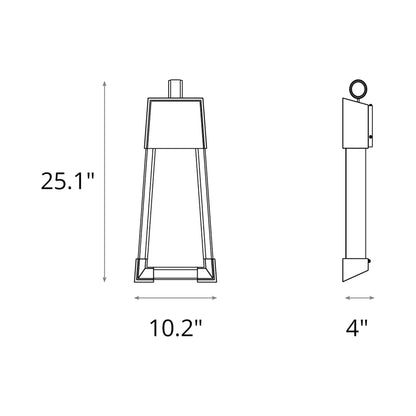 Revere Outdoor Wall Light - line drawing.