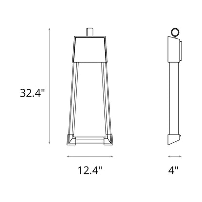 Revere Outdoor Wall Light - line drawing.