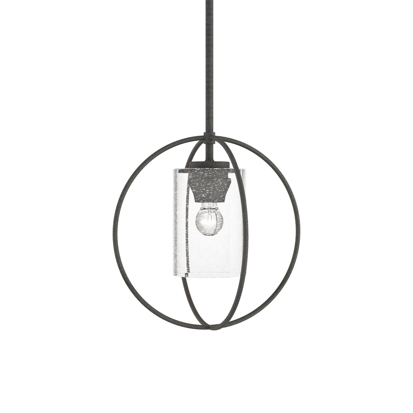 Rhythm Pendant Light in Natural Iron (Seeded Clear Glass).