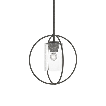 Rhythm Pendant Light in Natural Iron (Seeded Clear Glass).