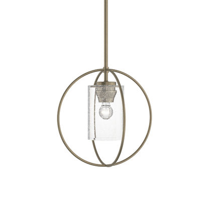 Rhythm Pendant Light in Soft Gold (Seeded Clear Glass).