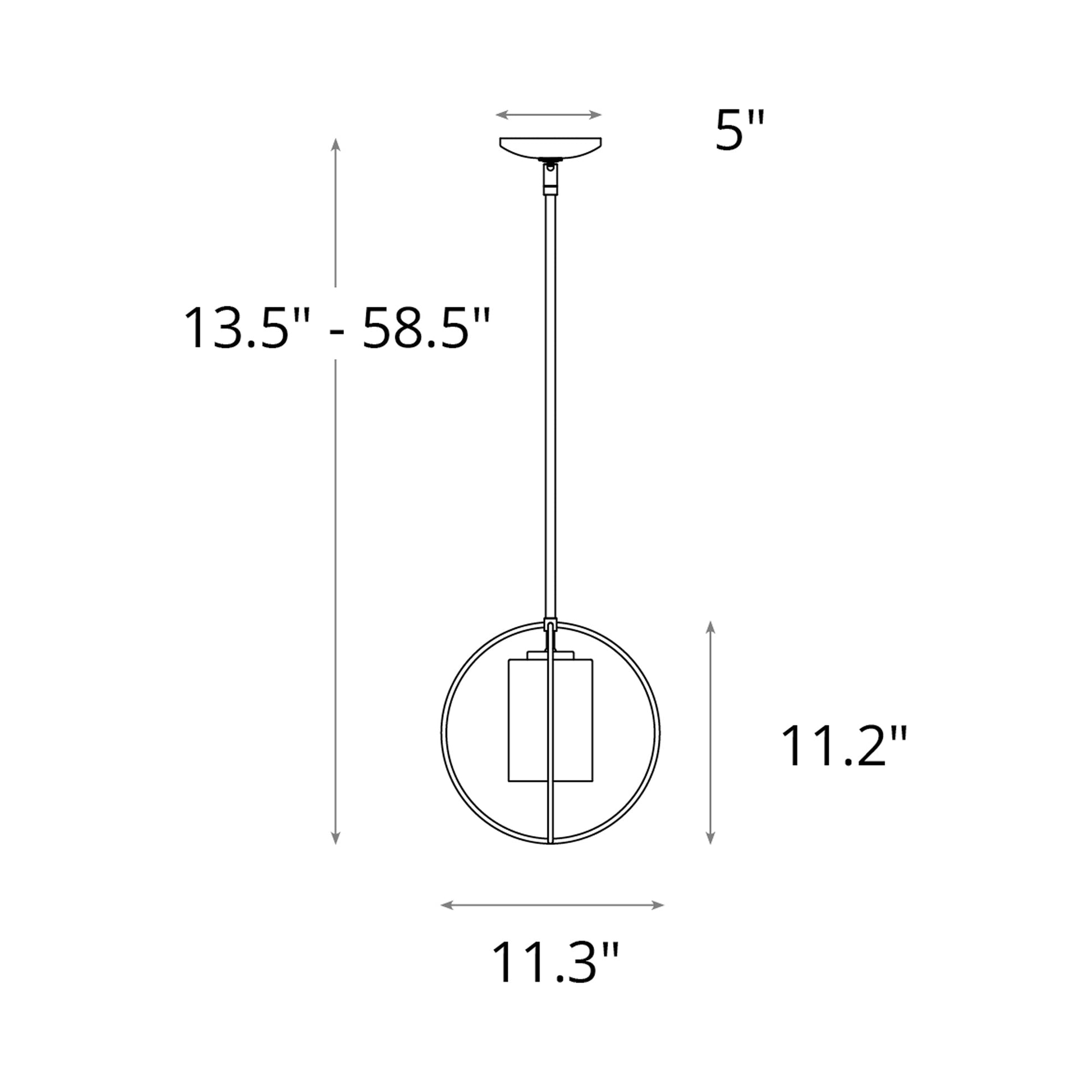 Rhythm Pendant Light - line drawing.