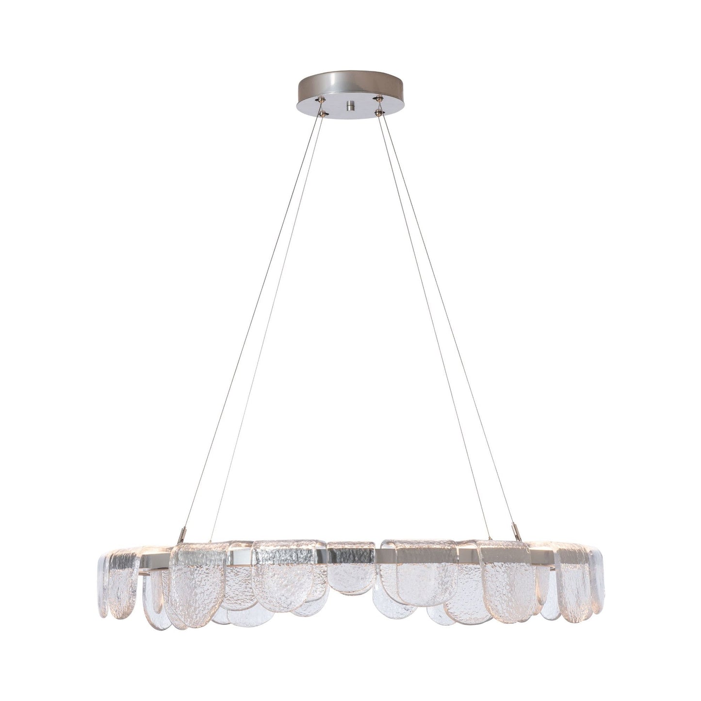 Riverbed Circular LED Pendant Light in Sterling.