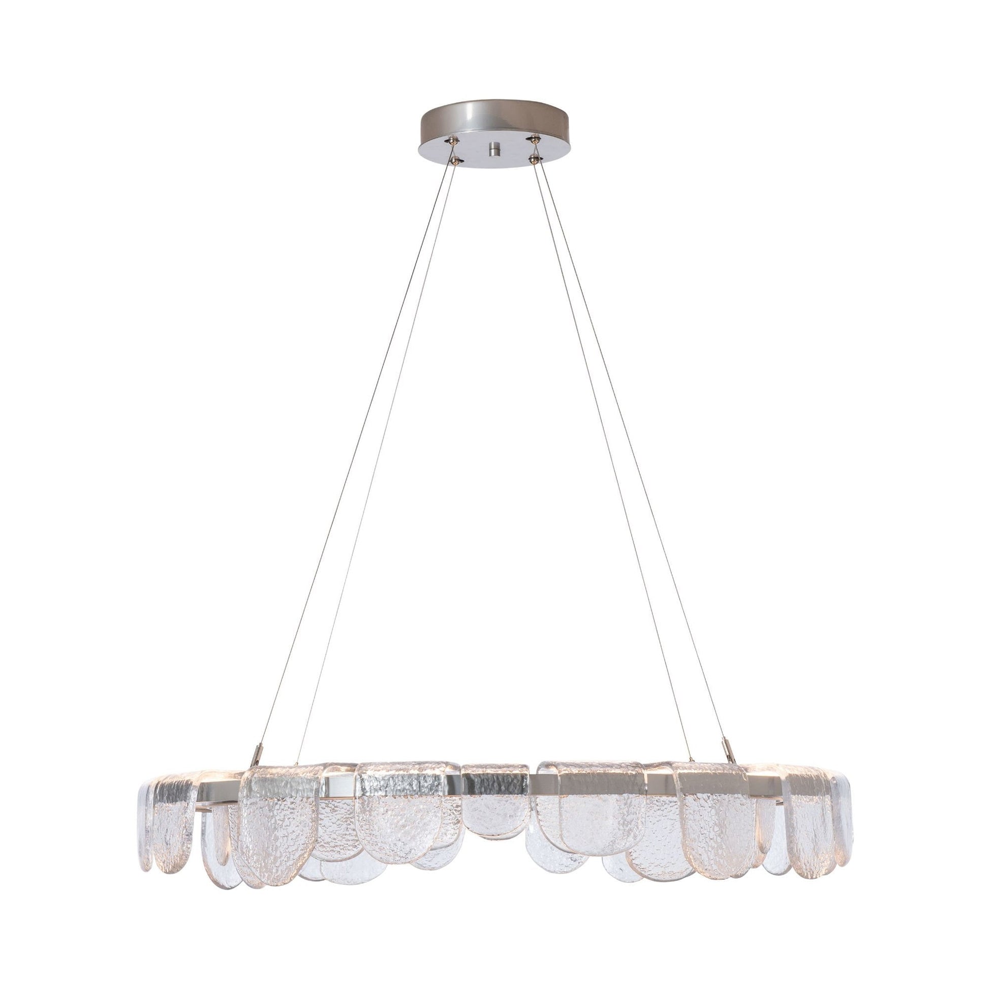 Riverbed Circular LED Pendant Light in Sterling.