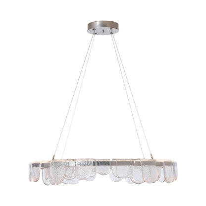 Riverbed Circular LED Pendant Light in Sterling.