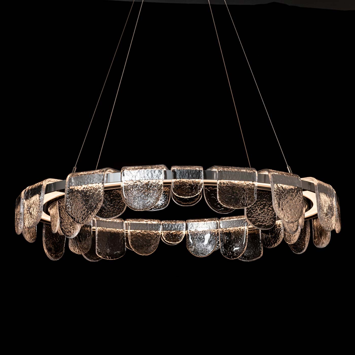 Riverbed Circular LED Pendant Light in Detail.