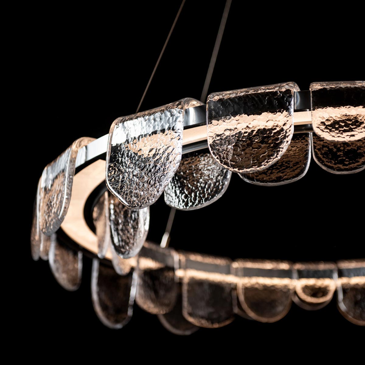 Riverbed Circular LED Pendant Light in Detail.