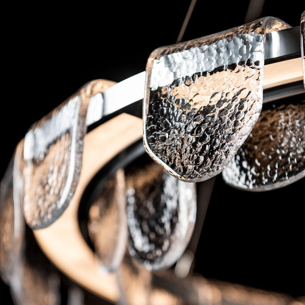 Riverbed Circular LED Pendant Light in Detail.