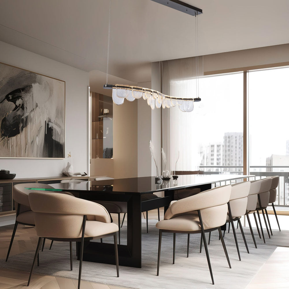 Riverbed LED Pendant Light in dining room.