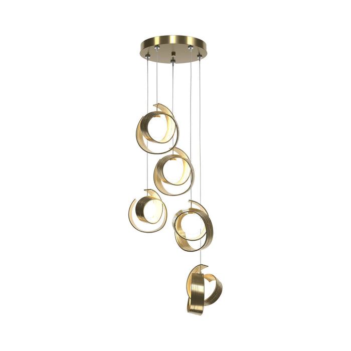 Riza Pendant Light in Modern Brass (Standard/ 5-Light).