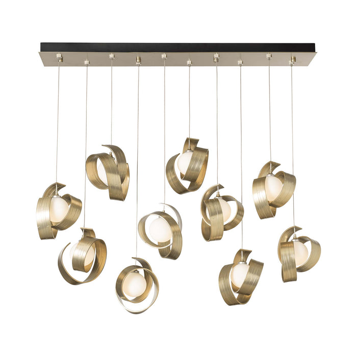 Riza Pendant Light in Modern Brass (Standard/ 10-Light).