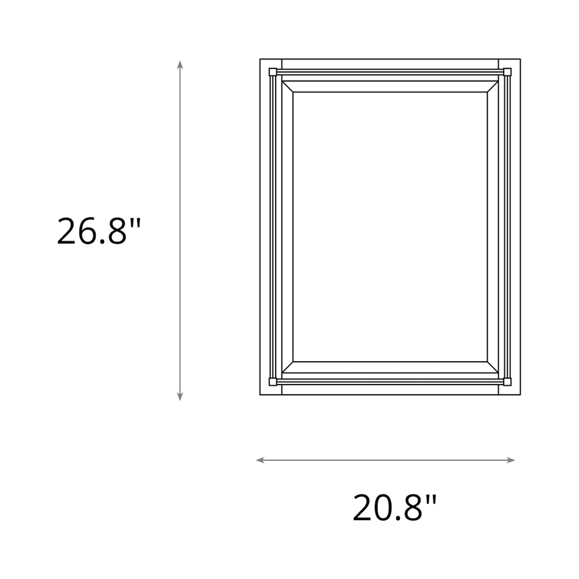 Rook Beveled Mirror - line drawing.