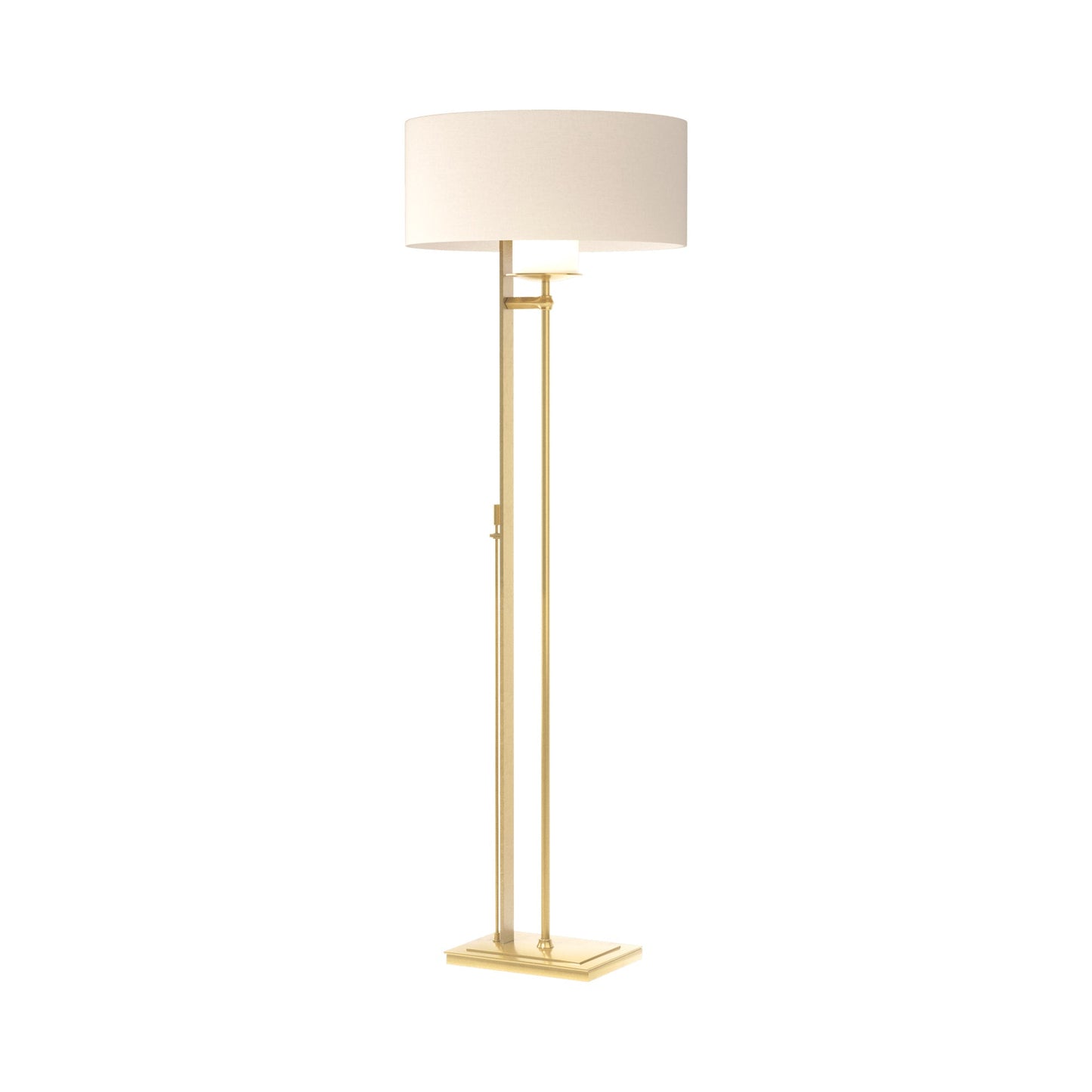 Rook Floor Lamp in Modern Brass (Flax).